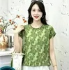 Dropshipping Original Popular 2026 Verão Nova Moda Estilosa Jovem Estampa Babado Manga Curta Camisa para Mulheres