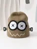 Bonito y Original Gorro de Lana Tejido para Otoño e Invierno, Cálido Gorro para Padres e Hijos, Dibujo Animado Estilo Nuevo Gorro para Clima Frío, Gorro de Punto para Estudiantes con Ojos Grandes