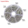 Caixa Redonda Transfronteiriça de 6 Compartimentos Argola Aberta Argola para Pendurar Argola de Salto Argola de Ferro Anel Único Materiais para Fazer Brincos Acessórios para Joias DIY