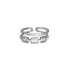 Anillo abierto de circonita hueca de doble capa para mujer, anillo de moda de diseño exquisito de verano, personalidad de nicho, ajustable para dieta