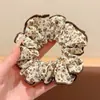 Goma para el pelo tipo scrunchie grande estilo coreano, banda elástica de alta elasticidad, goma elástica con estampado de leopardo, accesorio versátil para el cabello para mujer