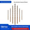 Terno de broca helicoidal de cobalto transfronteiriço, ferramenta de perfuração de madeira de aço de alta velocidade, broca de cabo reto, broca helicoidal alongada, atacado