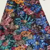 Tecido com Bordado de Lantejoulas Tema Floral em Estoque para Vestidos de Noiva, Qipao e Vestidos Formais