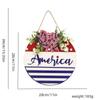 Novo Sinal de Madeira do Dia da Independência Sinal de Boas-Vindas para Porta Dia Nacional Americano Decoração de Casa para Feriado Sinal de Madeira Luminoso com Luz LED