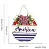Sinal Decorativo de Madeira para o Dia da Independência Americana Decoração de Casa para Feriados Adereços Placa de Boas-Vindas Estrela de Carro Placa de Porta Decoração Pendente