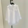 Top Casual Simples Europeu e Americano Transfronteiriço para Amazon com Bolsos Duplos, Caimento Solto, Camisa Versátil Emagrecedora
