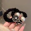 Nueva Camelia Perla Círculo Intestinal Pequeño Exquisita Cuerda de Diamantes Destellantes Amorosa Cuerda para Cabello Cola de Caballo de Chica Dulce Elegante