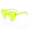 Nuevas gafas de sol de una pieza con forma de corazón de color caramelo y melocotón, sin marco, de gelatina, con forma de corazón, compatibles con Europa y América.