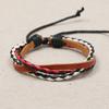 Pulsera europea y americana nueva retro tejida de piel de vaca personalizada para combinar con todo, accesorios de ropa, pulsera simple multicapa ajustable