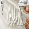 Falda Bordada Artística de Algodón y Lino Vintage para Mujer, Falda de Corte A Bordada Holgada Estilizadora Estilo Chino con Dobladillo Ancho
