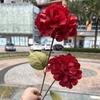 Gran rosa artificial de hortensia roja, nueva fábrica, temática roja, camino de boda, base de fila de flores, flores falsas al por mayor