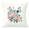 Fronha Estampada Borboleta Floral Pastel Amazon Capa de Almofada para Sala de Estar Sofá Carro Almofada de Sofá Atacado