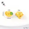 Retención de Color Fuerte Accesorios Dorados de Arena Antigua Vietnamita Colgante de Gato Kitty con Lazo Luna de Perla Palabra de Bendición Colgante de Calabaza