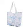 Bolso de Lona con Lazo Estilo Fresco y Femenino Personalizado para Estudiantes, Viajes al Trabajo, Viajes, Compras, Bolso Tote de Gran Capacidad