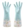 Almacén Venta al por Mayor Cocina Engrosado Limpieza Tareas Domésticas Guantes Más Terciopelo Extendidos Lavavajillas Lavandería Guantes de Goma Dropshipping