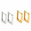 Brincos Quadrados Brilhantes Transfronteiriços, Design de Nicho Minimalista, Estilo de Luxo Leve, Presilhas de Orelha Femininas, Brincos Descolados e Modernos