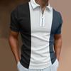Camisa polo masculina com lapela transfronteiriça camiseta masculina de manga curta masculina jaqueta masculina casual combinando cores europeia e americana fornecimento de comércio exterior