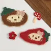 Bolsas Rojas Lindas de Dibujos Animados de Frutas/Animales Listas para Usar, Pasadores para el Cabello de Ropa, Pegatinas de Tela Decorativas Hechas a Mano para Bricolaje y Accesorios