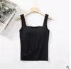 Una generación de chaleco de algodón con cuello cuadrado y almohadilla en el pecho, camisola base de una pieza para mujer, lencería, se puede usar por fuera