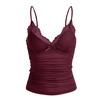 Camisola de Encaje con Empalme Estilo Europeo y Americano Ajustada para Mujer, Ropa de Exterior de Verano, Top Corto Sexy Ajustado sin Mangas para Chica Caliente