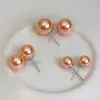 Aretes de Perla Plata S925 Aretes Estilo Azafata Aretes de Perla Aretes de Paleta Suministro en Vivo Fábrica Mayorista