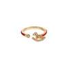 Nuevo Anillo de Hilo Rojo con Símbolo de Dinero, Exquisito y de Moda, Versátil con Circonita Microincrustada, Anillo Ajustable para Dedo Índice para Mujeres