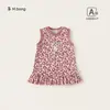 Bangxuan Roupa Infantil Novo Estilo Verão Vestido Colete para Bebê Menina Vestido Fino Sem Manga para Bebê Vestido para Meninas Estampa de Leopardo para Usar por Cima