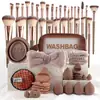 Conjunto de Ferramentas de Beleza Multi-Peça Transfronteiriço com 30 Peças: Pincéis de Maquiagem, Esponjas de Pó, Conjunto Grande para Lavagem Facial
