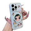 Funda de Teléfono con Soporte de Cartoon Little Jade para Apple 17 Pro Max, iPhone 16 y Huawei con Ventana en Forma de Corazón