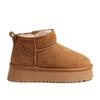 Botas de Neve de Sola Grossa para Mulheres 2025 Novo Inverno Pele Tudo-Em-Um Cano Curto Neve Algodão Forrado com Lã Calçado Externo de Algodão Espessado para Mulheres