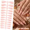 Unhas Postiças Press-On Longas Pontiagudas Sortidas Cor Nude Alto Brilho Refletivo Olho de Gato Prata 24 Peças