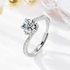 Anel de Casamento de Prata de Lei S925 de Qualidade de Balcão com Diamante Mosan de Imitação de Seis Garras, Um Anel de Casal, Presente de Aniversário para Homens e Mulheres