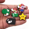 Juego Clásico Mario Zapatos con Agujeros Accesorios Hebilla de Zapato de Pegamento Suave de PVC Zapatos DIY Flor de Zapato Accesorios para Zapatos de Jardín Decorativos