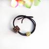 Elástico de Cabelo Quadrado Estampa de Leopardo Estilo Coreano Headwear Simples Elegante Círculo de Cabelo Preto com Contas Sorridentes Acessórios de Cabelo Vermelhos da Internet