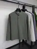Camiseta de Manga Longa com Gola Henry e Padrão Espinha de Peixe para Homens, Moletom de Design Nicho para Outono com Estampa Listrada, Top Casual para Dropshipping