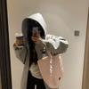 Estilo Xiao Xiang Explosiones Suéter con Capucha de Gama Alta Abrigo para Mujer Sombrero Japonés y Coreano Ropa Superior Sudadera Estampada Sexy Delgado