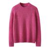 Suéter de Cashmere Feminino 100% Cashmere Puro Casual Mais Fácil de Combinar Moda Casual Fio Pontilhado Gola Redonda Pulôver Suéter de Tricô