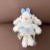 Llavero de Peluche de Conejo Lindo Moderno Minimalista de Dibujos Animados con Orejas Caídas Colgante para Bolsa de Regalo de Cumpleaños Tela de Algodón