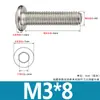Tornillos de Acero Inoxidable 304 Biselados de Cabeza Hexagonal con Vaso Pernos Cabeza Plana Redonda Borde Biselado Accesorios para Muebles Tornillos M3M4M6