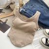 Camisola de Algodón Puro Primavera y Verano Nueva para Fondo para Mujer con Aspecto Adelgazante Deseo Puro para Uso Interior y Exterior Top para Niña con Almohadillas para el Busto