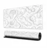 Alfombrilla de ratón abstracta de moda, alfombrilla de escritorio extragrande para juegos, líneas de contorno en blanco y negro, alfombrilla para teclado de computadora, personalizada con borde antideslizante