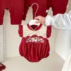 Ropa de Bebé Pelele para Recién Nacido Luna Llena Banquete de los Cien Días Vestido de Un Año Pelele para Niña Conjunto de Verano