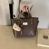 Bolsa Tote Grande Capacidade Casual Elegante Versátil 2025 Moda Tendência High-End Estilo Coreano Ins Tendência Estampa de Leopardo Bolsa de Ombro