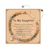 Pulsera de Piedra Natural de 4 mm Hecha a Mano con Cuentas y Cierre de Pinza de Langosta de Acero Inoxidable con Cruz, Pulsera Ajustable para Mujer