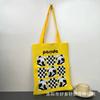 Bolsa de Tricô Ins Desenho Panda Feminina Bolsa de Mão Fashionável para Carregar na Mão Grande Capacidade Bolsa de Ombro Bolsa Transversal Bolsa