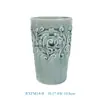 Macarrón Morandi Patrón Retro Maceta de Cerámica Estilo Europeo Relieve Tridimensional Escritorio Balcón Universal Recipiente para Arreglos de Flores Suculentas