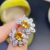 Venta al por mayor de fábrica Populares Pendientes de Citrino Natural Plata S925 Incrustado Piedra Principal 6X8 Venta Caliente Europeo y Americano Dropshipping