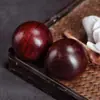 Folha Pequena Sândalo Vermelho Esculpido Bola de Fitness Handebol Bola de Saúde Handebol Presentes para Meia-Idade e Idosos Artesanato Antigo Presentes