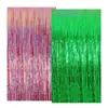 Festa Temática Bruxa Má do Mal TEMU Transfronteiriça Layout de Cena de Aniversário Suprimentos Cortina de Seda Plástica Rosa Verde para Cabelo