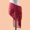 Nova Toalha Longa de Poliéster Cor Sólida Monocromática Xadrez Pequeno Renda Floral Nova Lenço Feminino Transfronteiriço